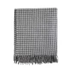 Houndstooth Wool Blanket - Medium Grey